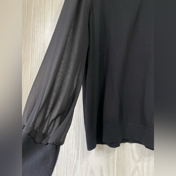 Lauren Ralph Lauren Woman Black Sweater With Sheer Long Sleeves Size 2X EUC - Picture 3 of 5